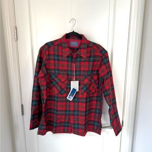 Vintage 70s Pendleton Loop Boyd Tartan Collar Shirt LARGE NEW W/ TAGS- MOTH HOLE